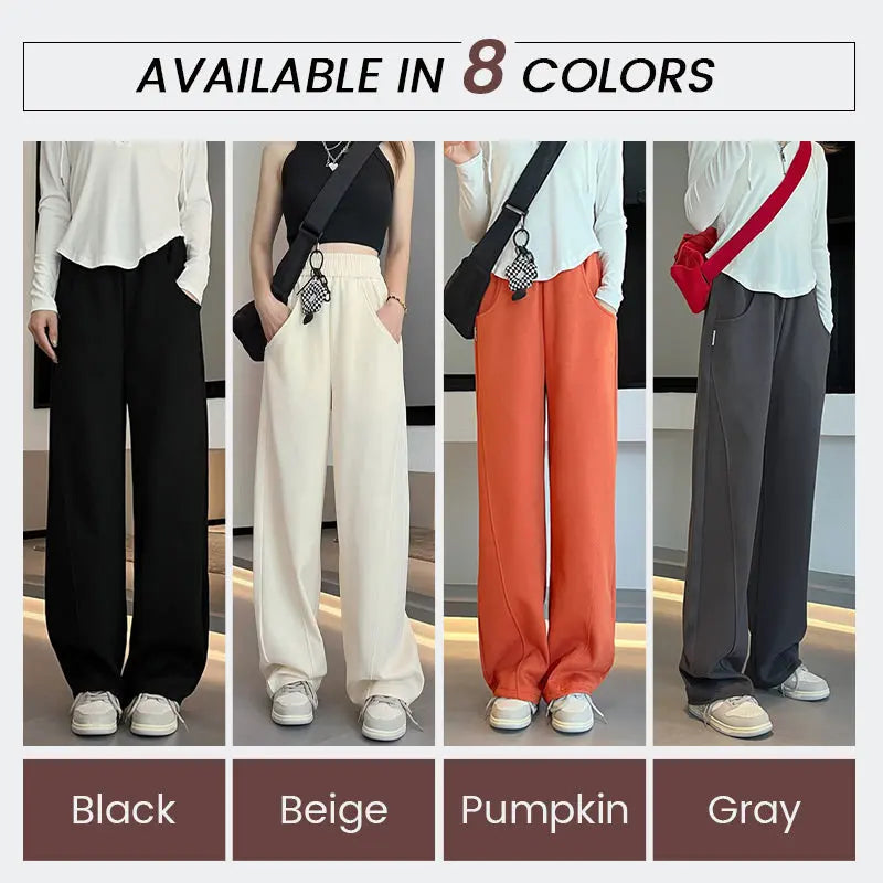 Baggy Elastic Waist Wide-Leg Petite Sweatpants benefiyou